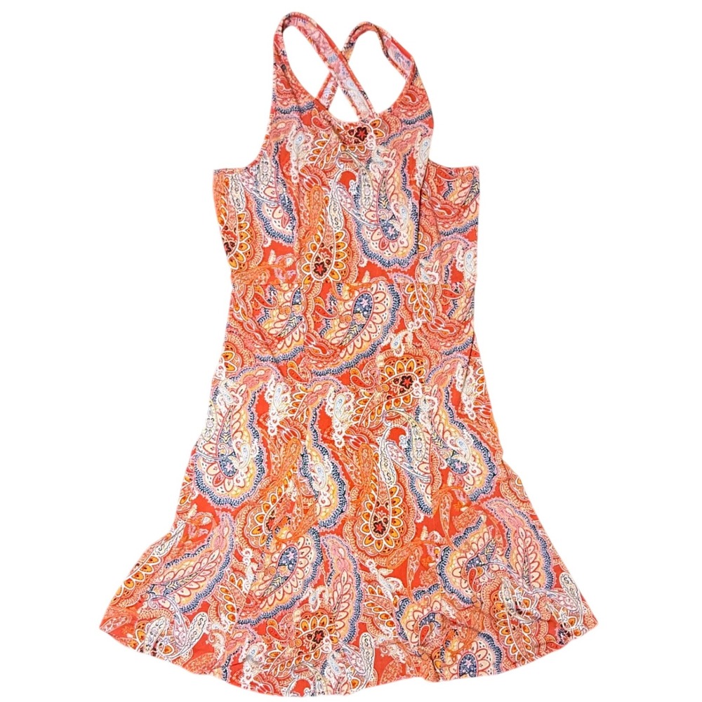 Banana Republic Paisley Print Dress Sleeveless Casual Summer‎ Orange M